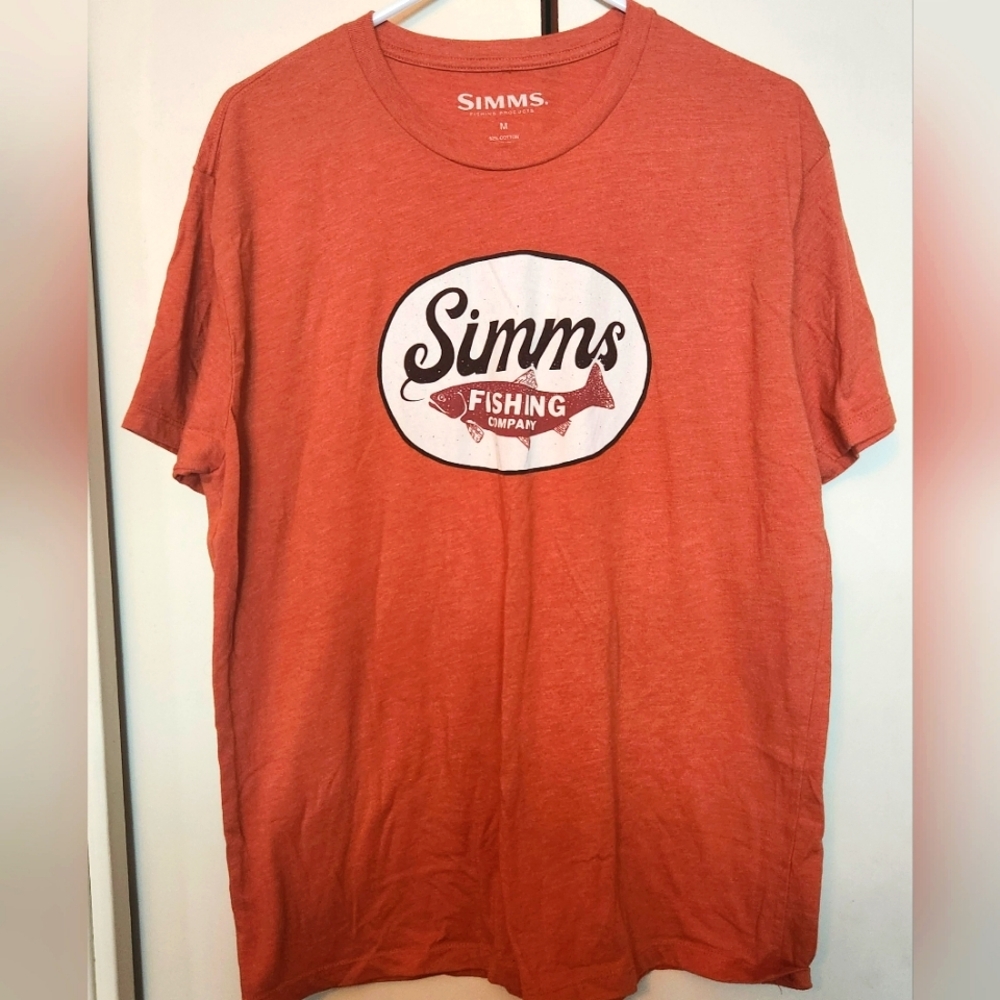 Simms Men's Orange T-Shirt. NWOT